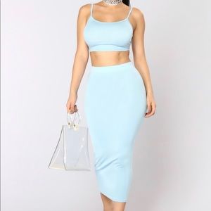 Baby Blue Two Piece set